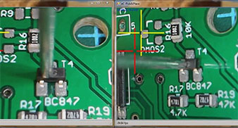 PSE-22 motorized pick and place machine. 2 microscope view
