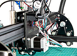PSE-22 motorized pick and place machine. Details of the X stepper motor
